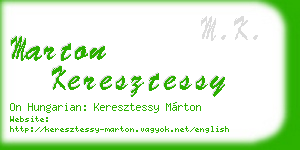 marton keresztessy business card